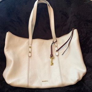 Fossil White leather handbag